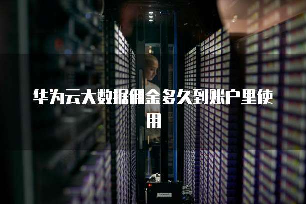华为云大数据佣金多久到账户里使用