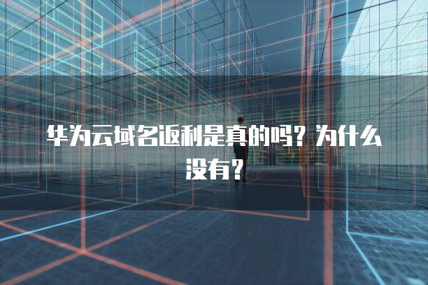 华为云域名返利是真的吗?为什么没有?