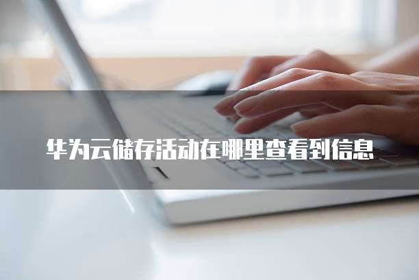 华为云储存活动在哪里查看到信息