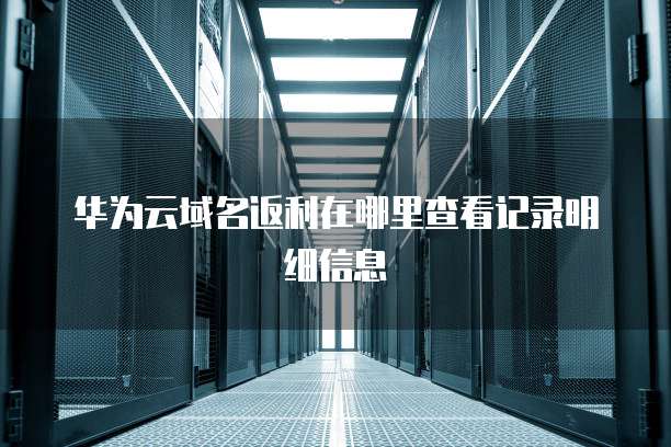 华为云域名返利在哪里查看记录明细信息