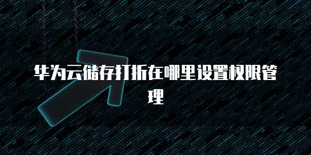 华为云储存打折在哪里设置权限管理