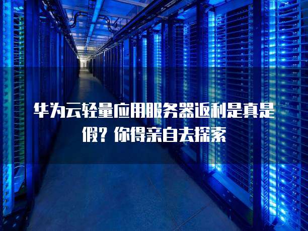华为云轻量应用服务器返利是真是假?你得亲自去探索