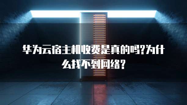 华为云宿主机收费是真的吗?为什么找不到网络?