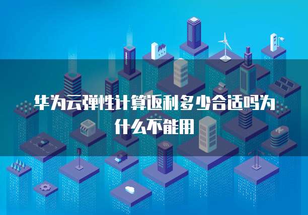 华为云弹性计算返利多少合适吗为什么不能用