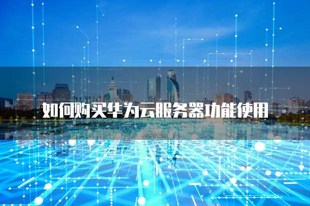 如何购买华为云服务器功能使用
