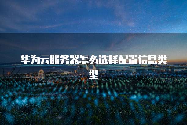 华为云服务器怎么选择配置信息类型