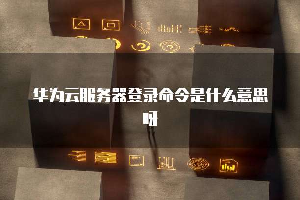 华为云服务器登录命令是什么意思呀