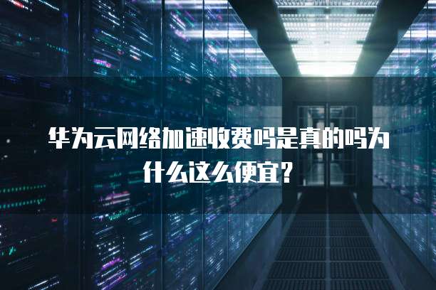 华为云网络加速收费吗是真的吗为什么这么便宜?