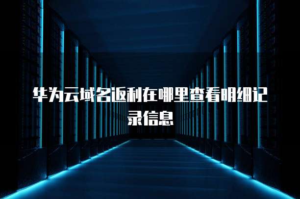 华为云域名返利在哪里查看明细记录信息