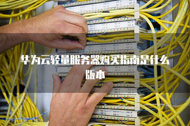 华为云轻量服务器购买指南是什么版本