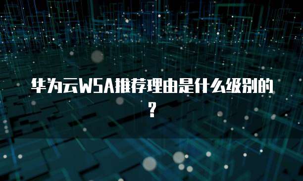 华为云WSA推荐理由是什么级别的?