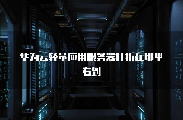 华为云轻量应用服务器打折在哪里看到