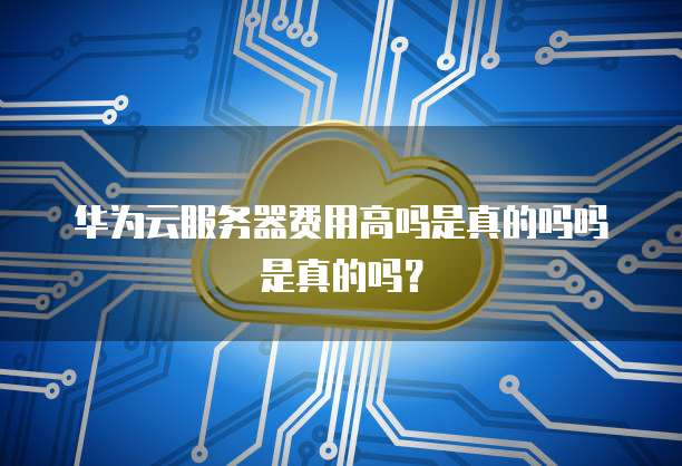 华为云服务器费用高吗是真的吗吗是真的吗？