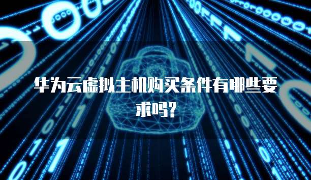 华为云虚拟主机购买条件有哪些要求吗?