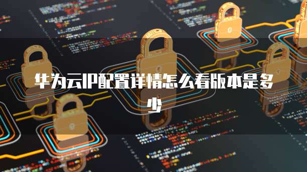 华为云IP配置详情怎么看版本是多少