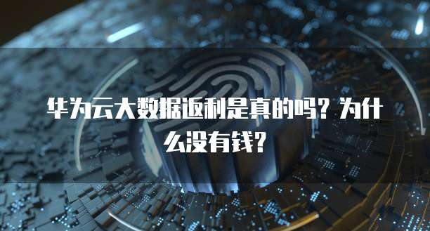 华为云大数据返利是真的吗？为什么没有钱？