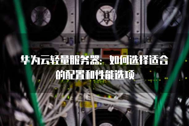华为云轻量服务器:如何选择适合的配置和性能选项