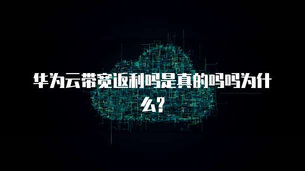 华为云带宽返利吗是真的吗吗为什么?