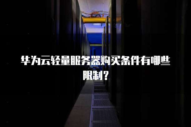 华为云轻量服务器购买条件有哪些限制？