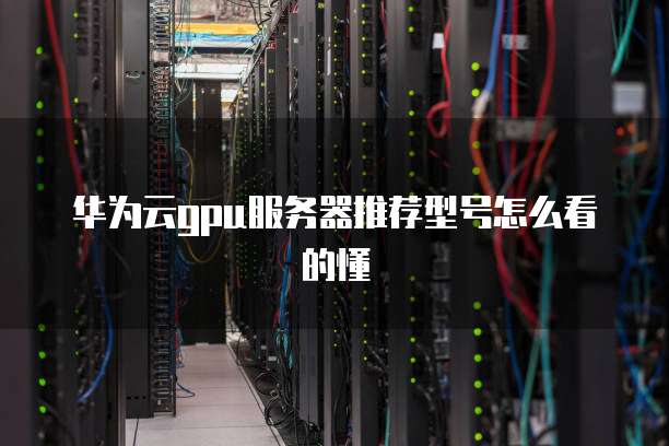华为云gpu服务器推荐型号怎么看的懂