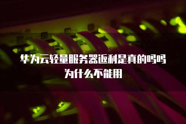 华为云轻量服务器返利是真的吗吗为什么不能用