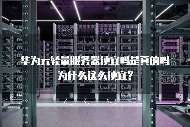 华为云轻量服务器便宜吗是真的吗为什么这么便宜?
