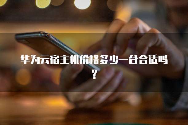 华为云宿主机价格多少一台合适吗?