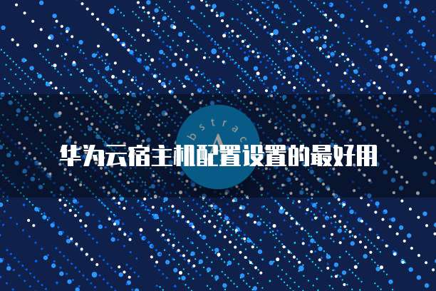 华为云宿主机配置设置的最好用