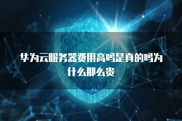 华为云服务器费用高吗是真的吗为什么那么贵