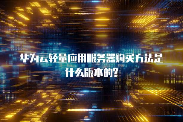 华为云轻量应用服务器购买方法是什么版本的?