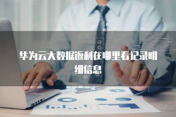 华为云大数据返利在哪里看记录明细信息
