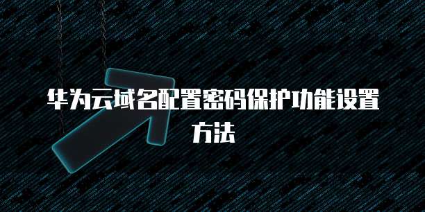 华为云域名配置密码保护功能设置方法