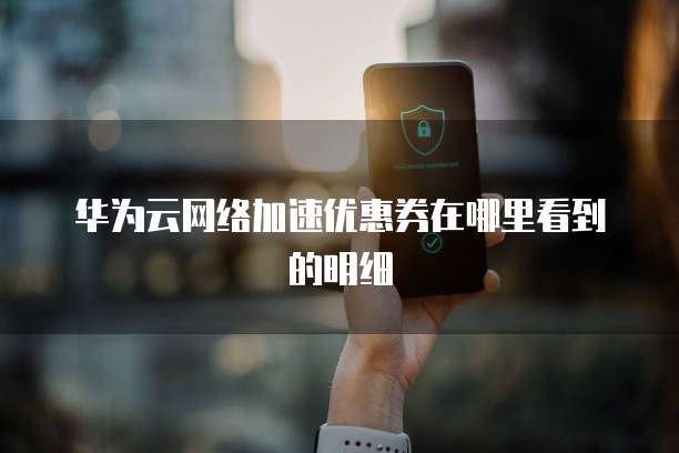 华为云网络加速优惠券在哪里看到的明细