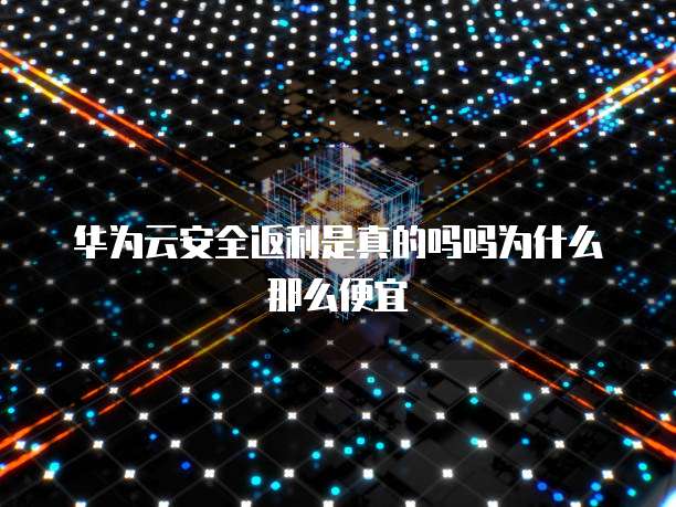 华为云安全返利是真的吗吗为什么那么便宜