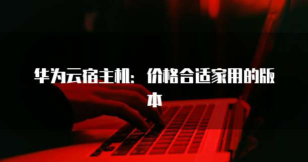 华为云宿主机:价格合适家用的版本