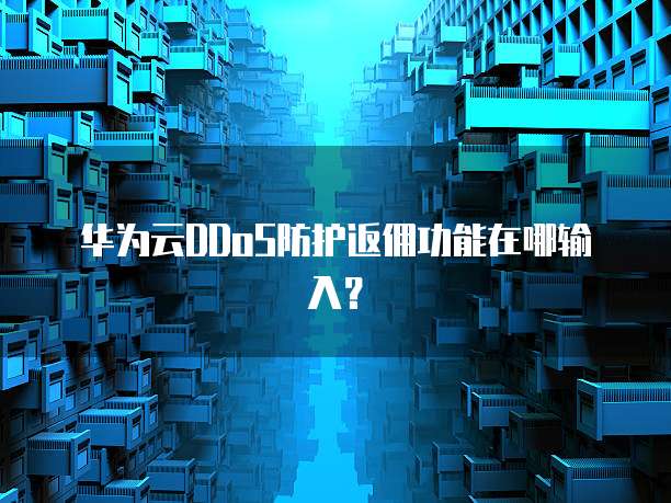 华为云DDoS防护返佣功能在哪输入?