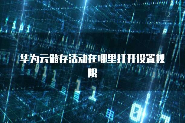 华为云储存活动在哪里打开设置权限