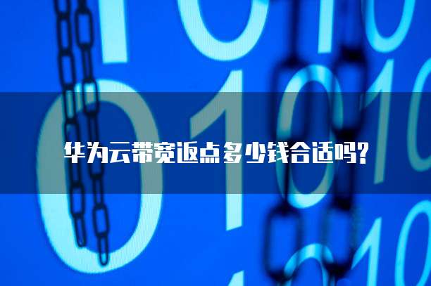 华为云带宽返点多少钱合适吗?