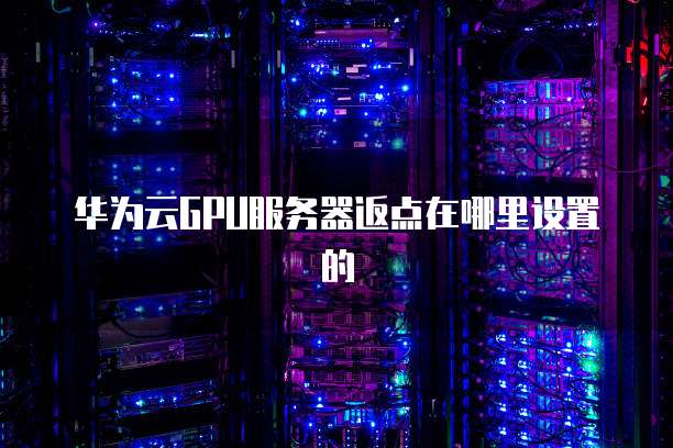 华为云GPU服务器返点在哪里设置的