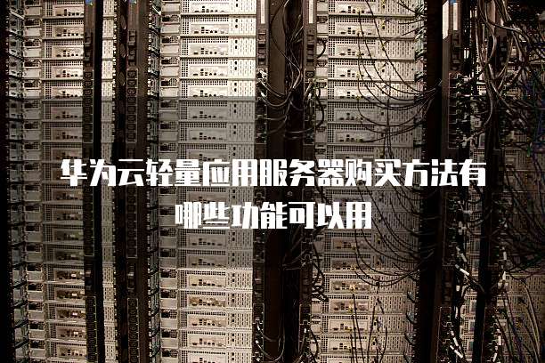 华为云轻量应用服务器购买方法有哪些功能可以用