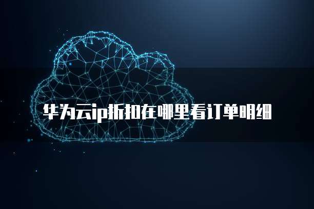 华为云ip折扣在哪里看订单明细