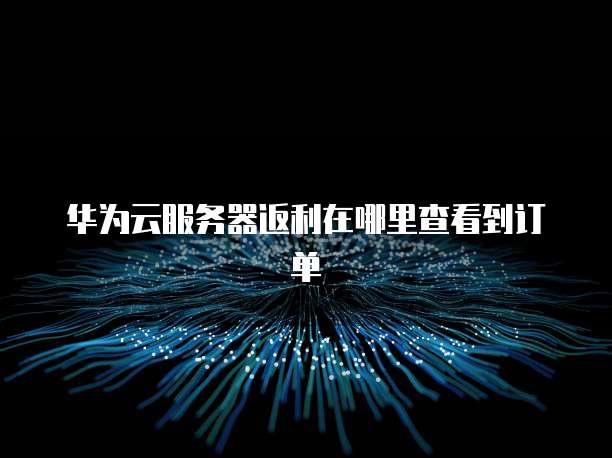 华为云服务器返利在哪里查看到订单