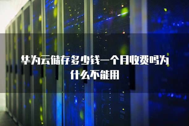 华为云储存多少钱一个月收费吗为什么不能用