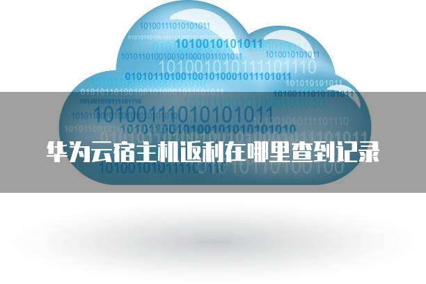 华为云宿主机返利在哪里查到记录