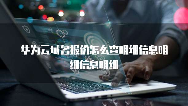 华为云域名报价怎么查明细信息明细信息明细