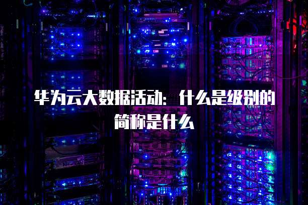 华为云大数据活动：什么是级别的简称是什么