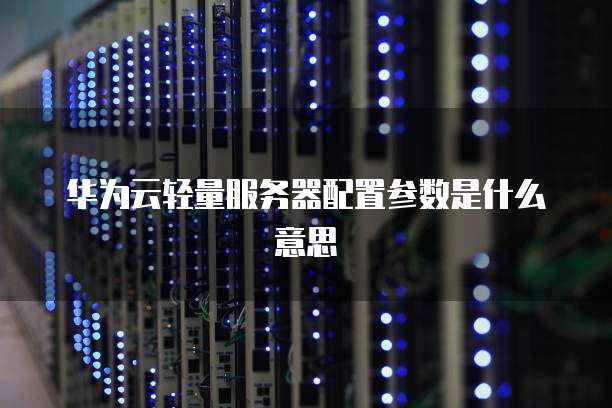 华为云轻量服务器配置参数是什么意思