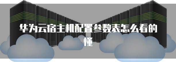 华为云宿主机配置参数表怎么看的懂