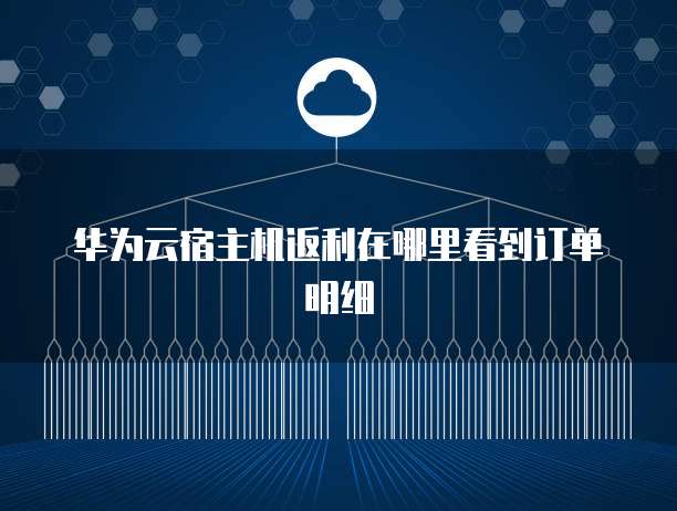 华为云宿主机返利在哪里看到订单明细