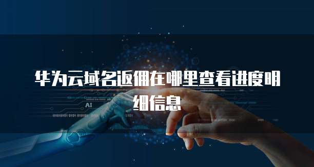 华为云域名返佣在哪里查看进度明细信息